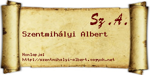 Szentmihályi Albert névjegykártya